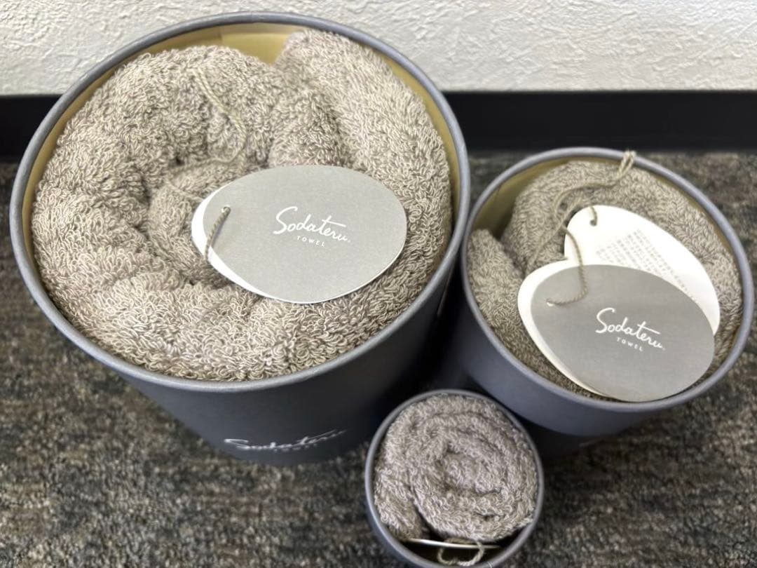 【新品未使用】育てるタオル feel トリプルギフトボックス ムーングレージュ