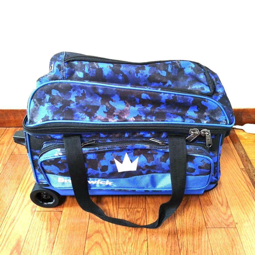 Brunswick ゾーンダブルローラーバッグ ブルーカオス 2個用
