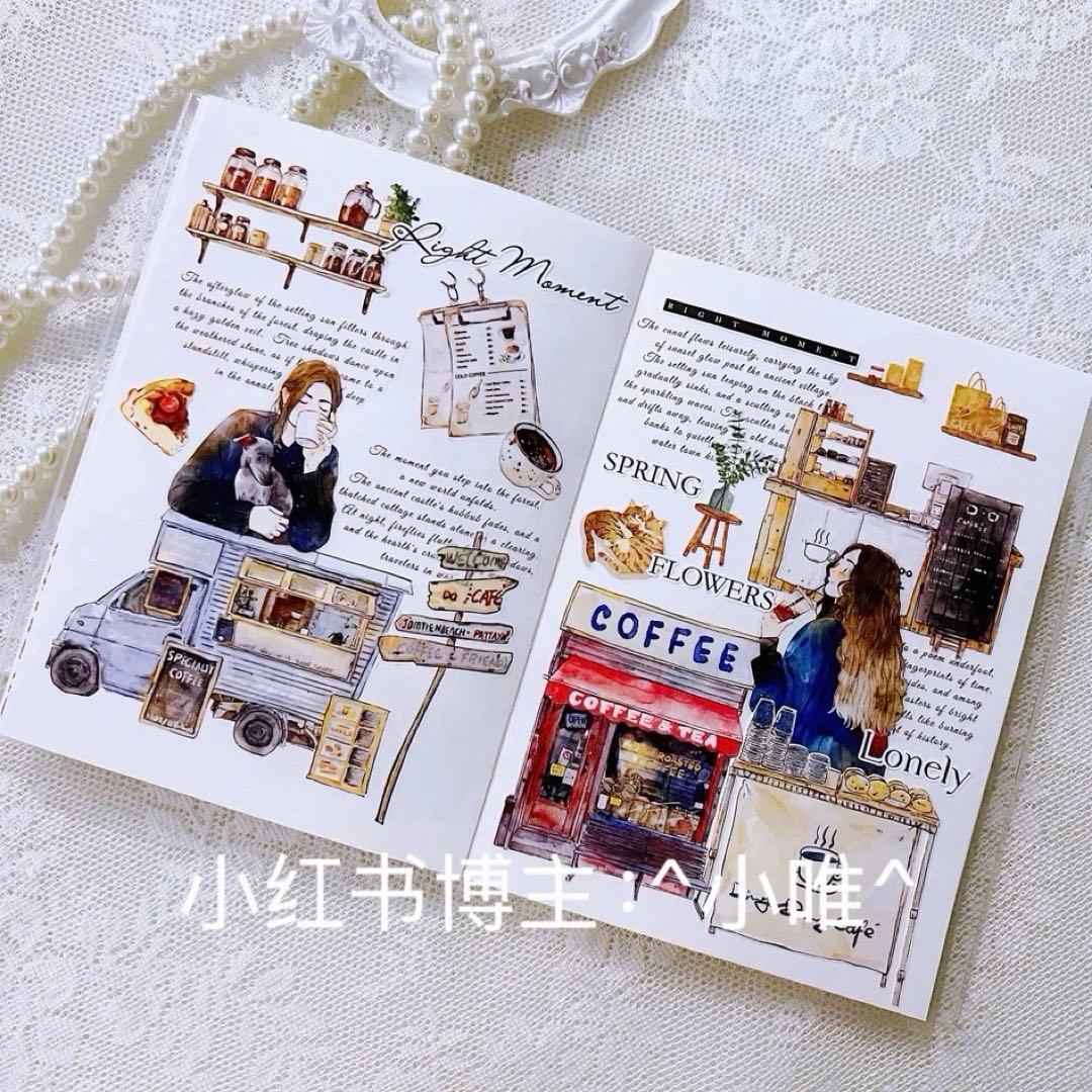 雾面PET 咖啡时光 ダイカット加工 6.5cm×5m 海外マスキングテープ