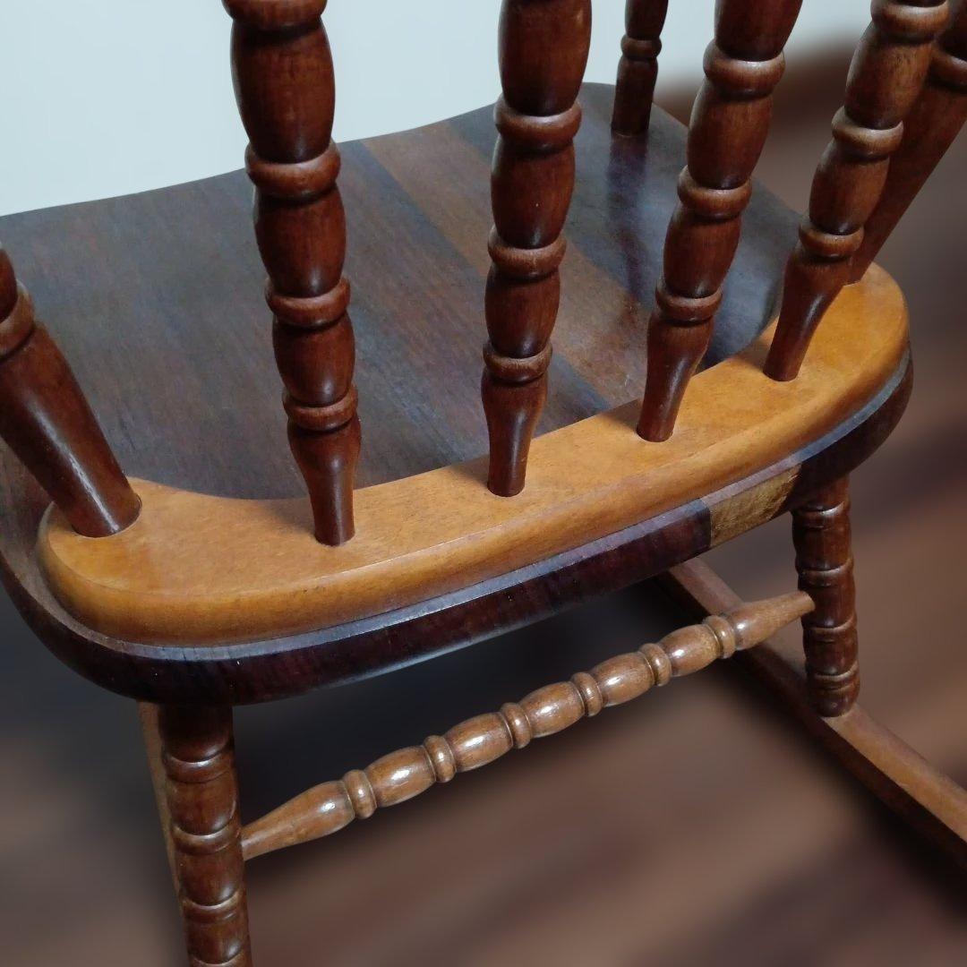 木製 キッズ ロッキングチェア 高さ約73.5cm幅約41.5cm奥行約52cm