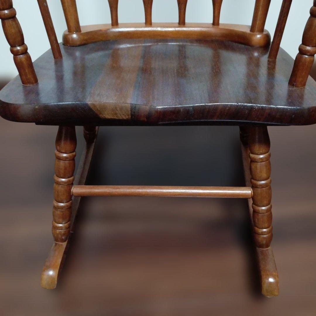 木製 キッズ ロッキングチェア 高さ約73.5cm幅約41.5cm奥行約52cm