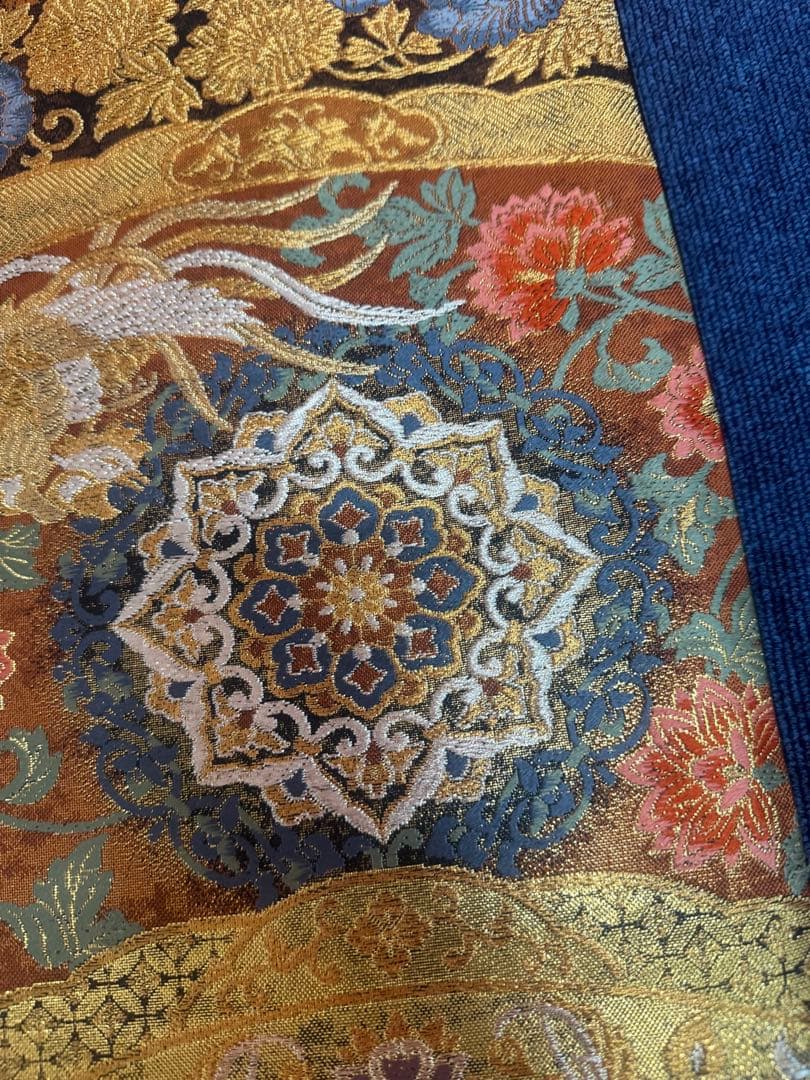 2674袋帯 古代彫金紋 西陣織 金糸　高級上質上品　約440cm 未使用