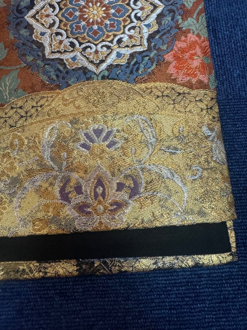 2674袋帯 古代彫金紋 西陣織 金糸　高級上質上品　約440cm 未使用