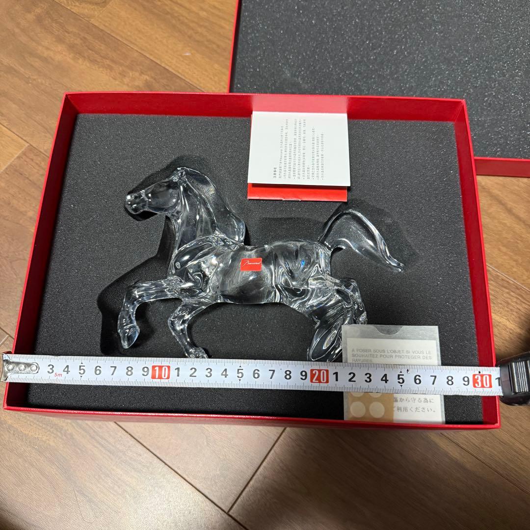 Baccarat 馬のクリスタル彫刻　いななく馬