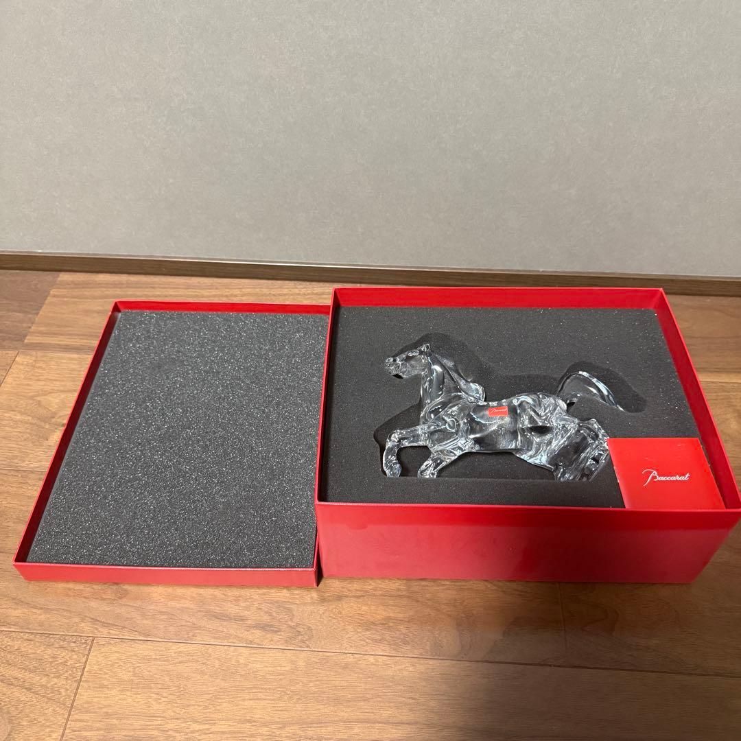 Baccarat 馬のクリスタル彫刻　いななく馬
