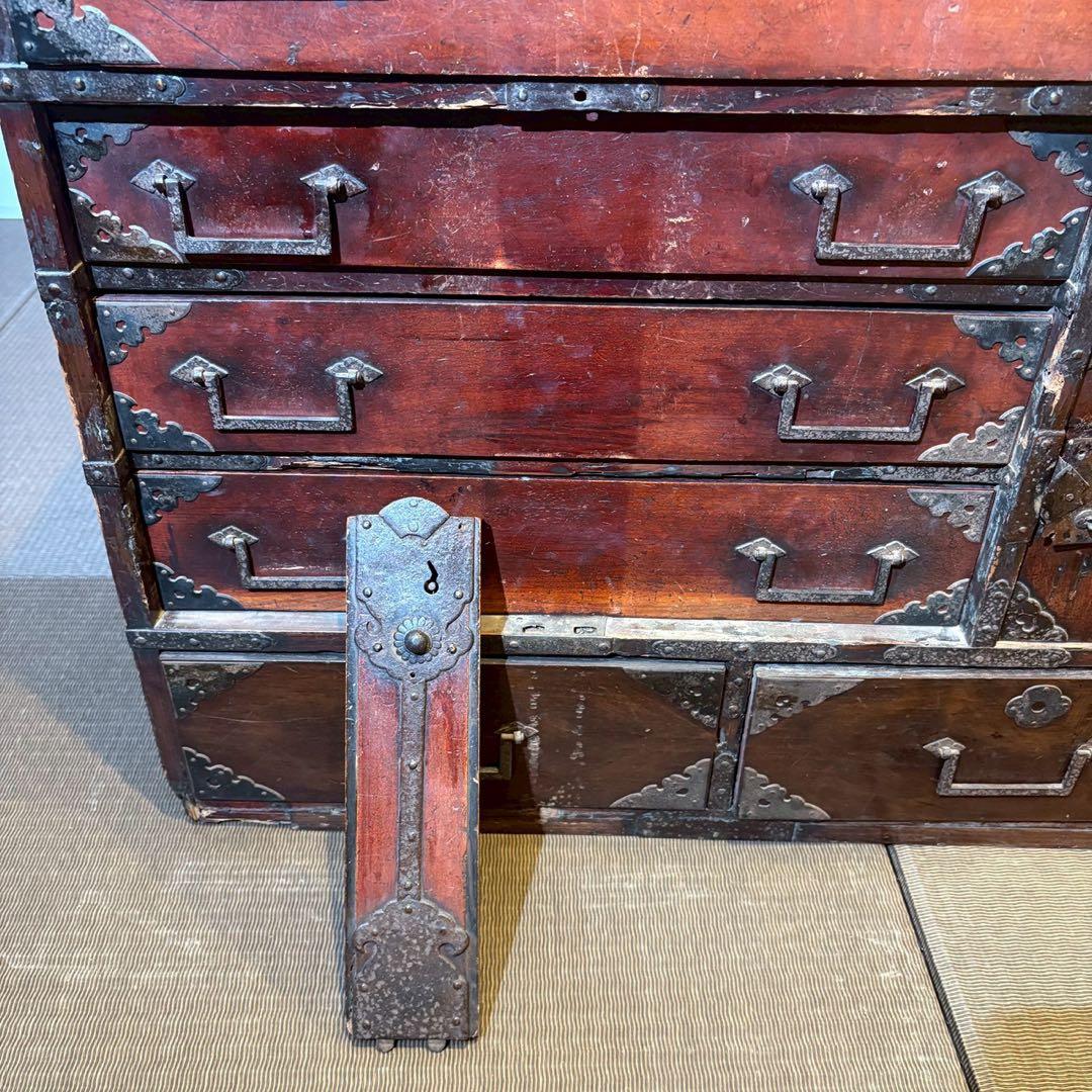 船箪笥　和箪笥　時代金具 キャビネット ローチェスト アンティーク 和家具
