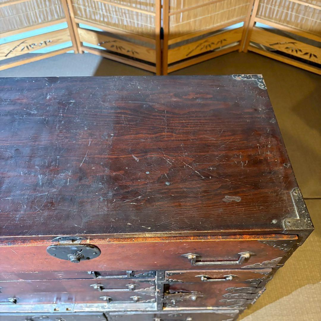 船箪笥　和箪笥　時代金具 キャビネット ローチェスト アンティーク 和家具