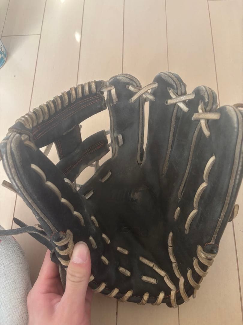 ザナックス　xanax 黒 レザー 野球グローブ 内野用