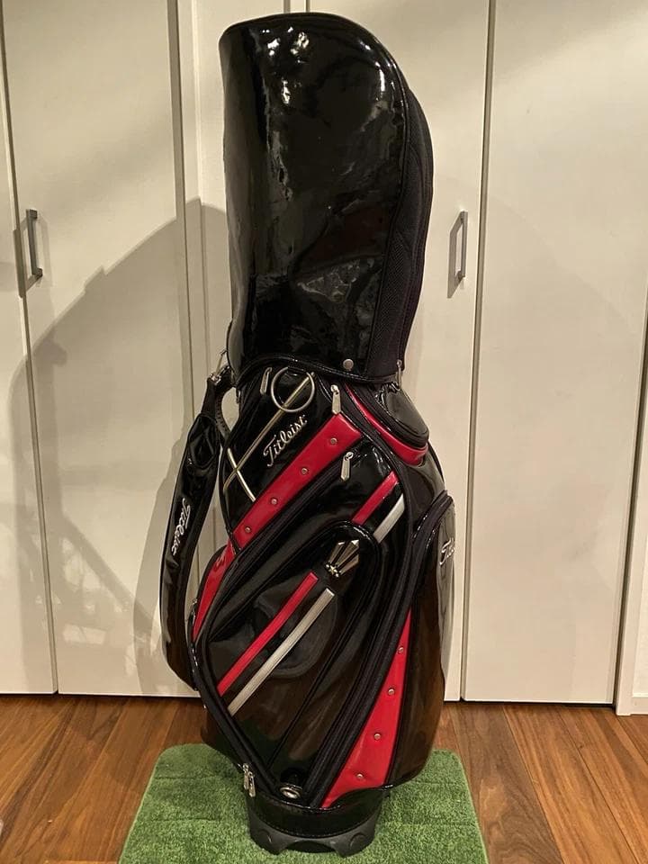 タイトリスト エナメル ブラック ゴルフバッグ カート キャディバッグ レア
