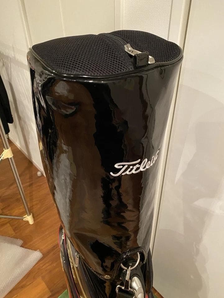 タイトリスト エナメル ブラック ゴルフバッグ カート キャディバッグ レア