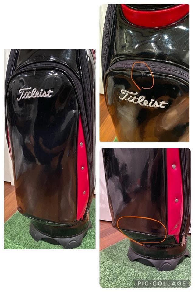 タイトリスト エナメル ブラック ゴルフバッグ カート キャディバッグ レア