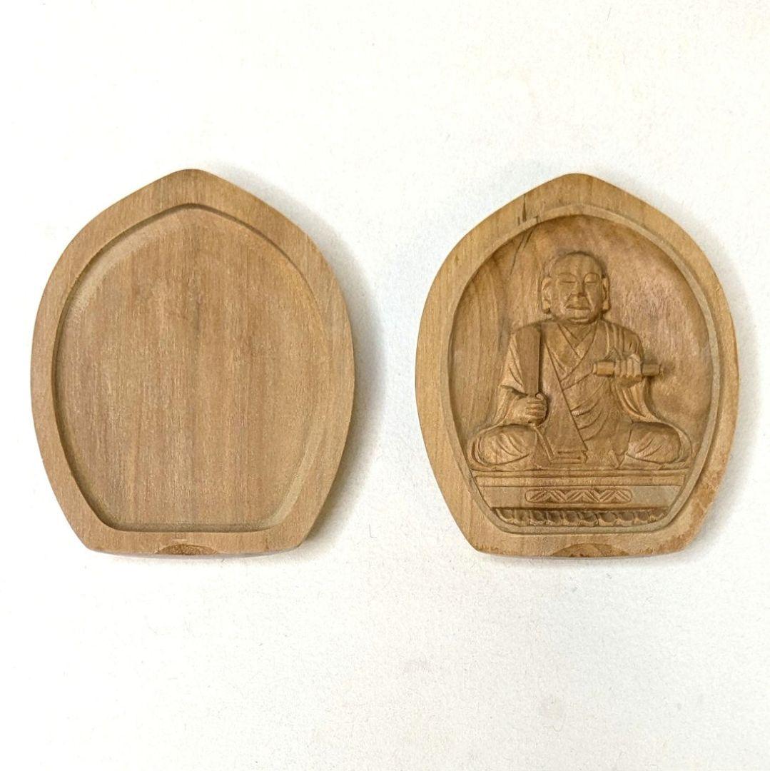 【フォロー割・新品】 香合仏　日蓮上人　白檀　仏龕　懐中仏　日蓮　お守り