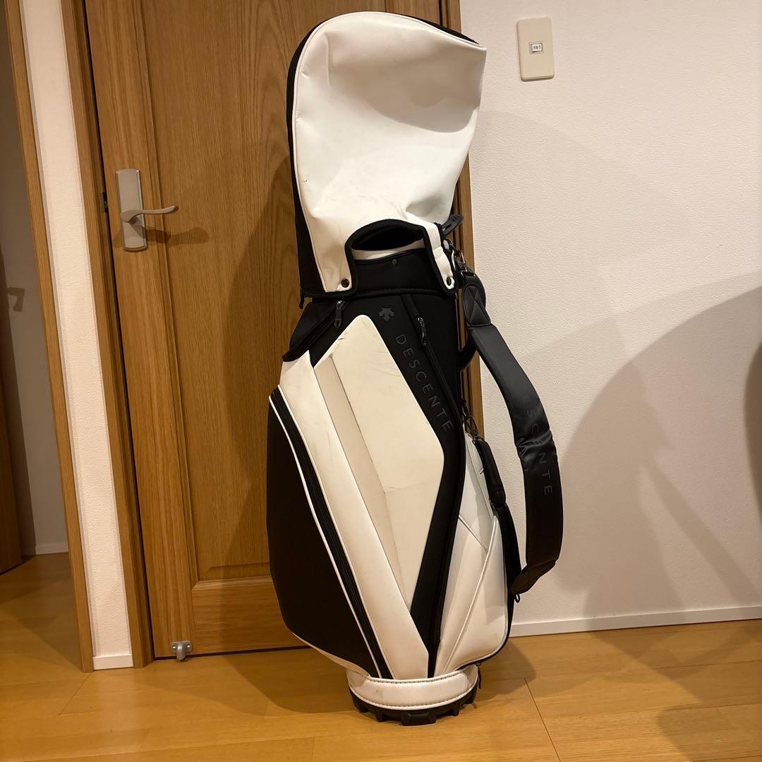 DESCENTE キャディバッグ ホワイト/ブラック