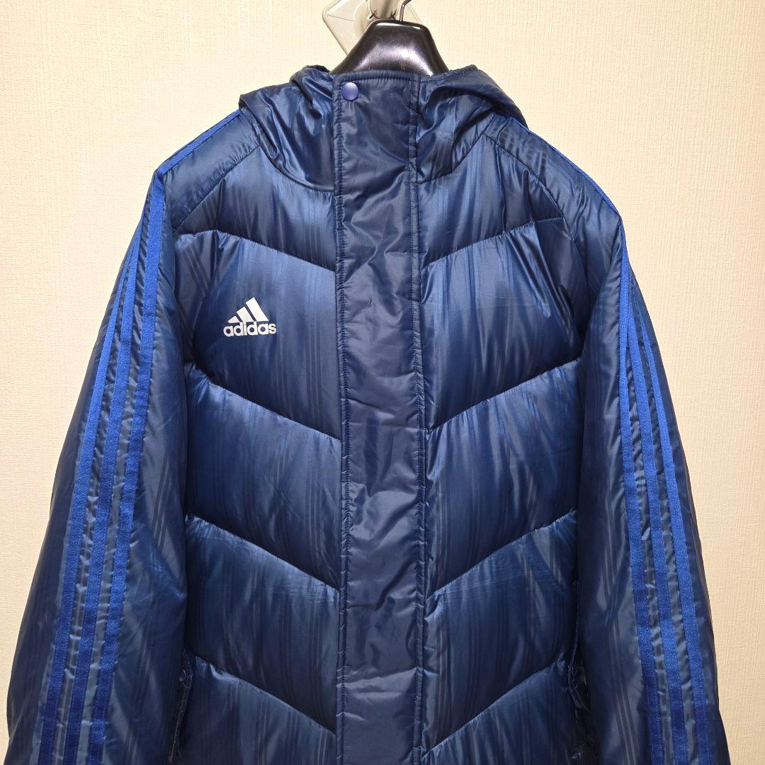 未使用品adidas ネイビー グランドコート　ダウンコート フード付き2XO