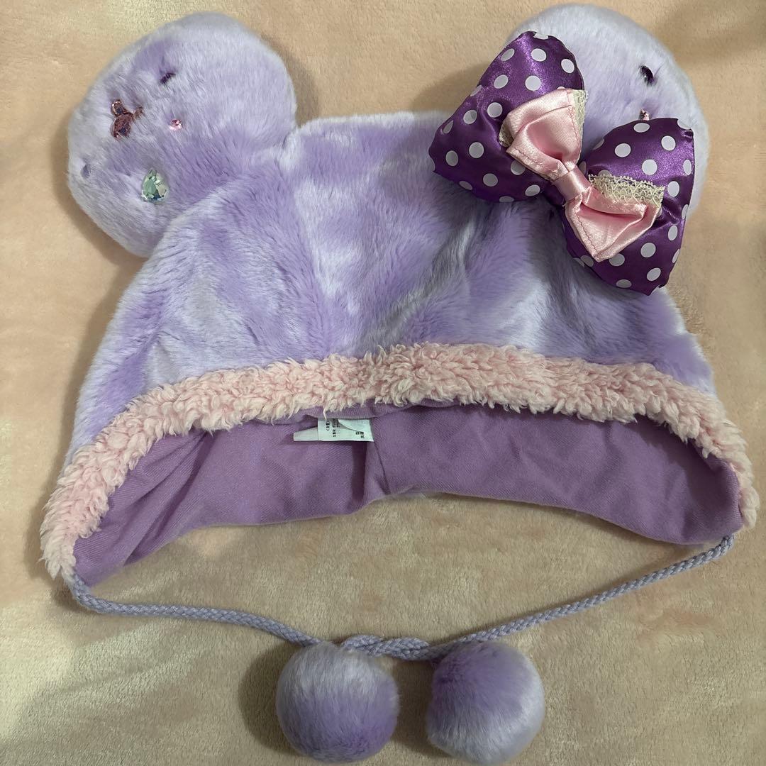 ディズニー ファンキャップ ミニー 黒 紫