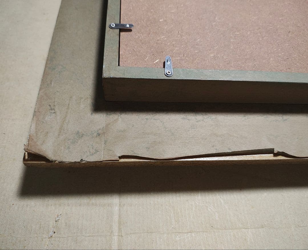 旅館装飾 F30号 大型 額縁 油絵 温泉街 昭和レトロ 店舗什器 アンティーク