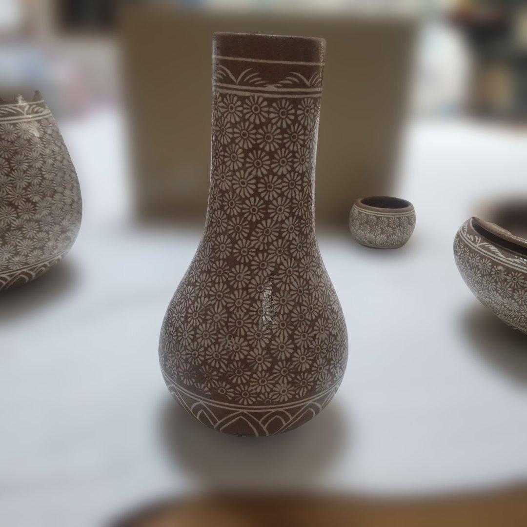 花三島 皆具 4点セット 落款あり 茶道具