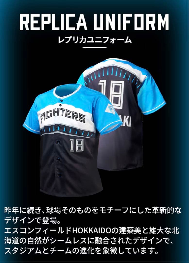 【新品】野村佑希　レプリカユニフォーム　エスコン　2025年　 Lサイズ