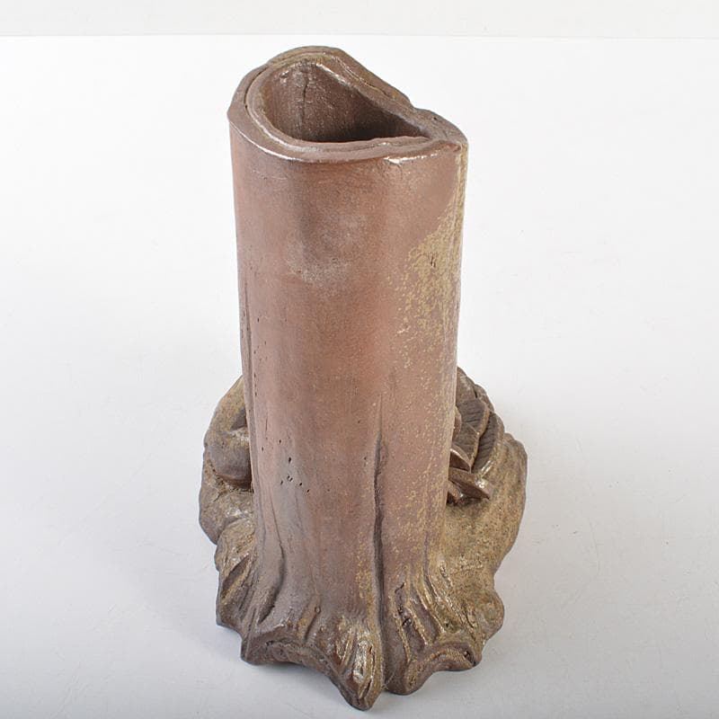 備前焼　人間国宝　金重陶陽作　犬飾り壺　花瓶　追悼30周年展冊子付　MR7258