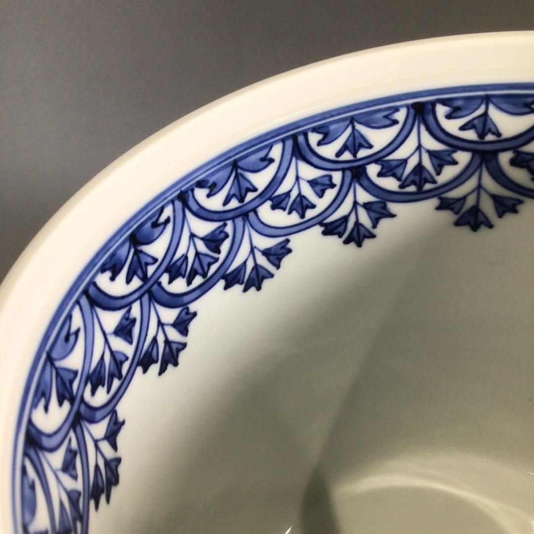 Ｐ７１７　水指　『平安秀峰造』『染付祥瑞写』『一重口水指』　共箱　茶道具