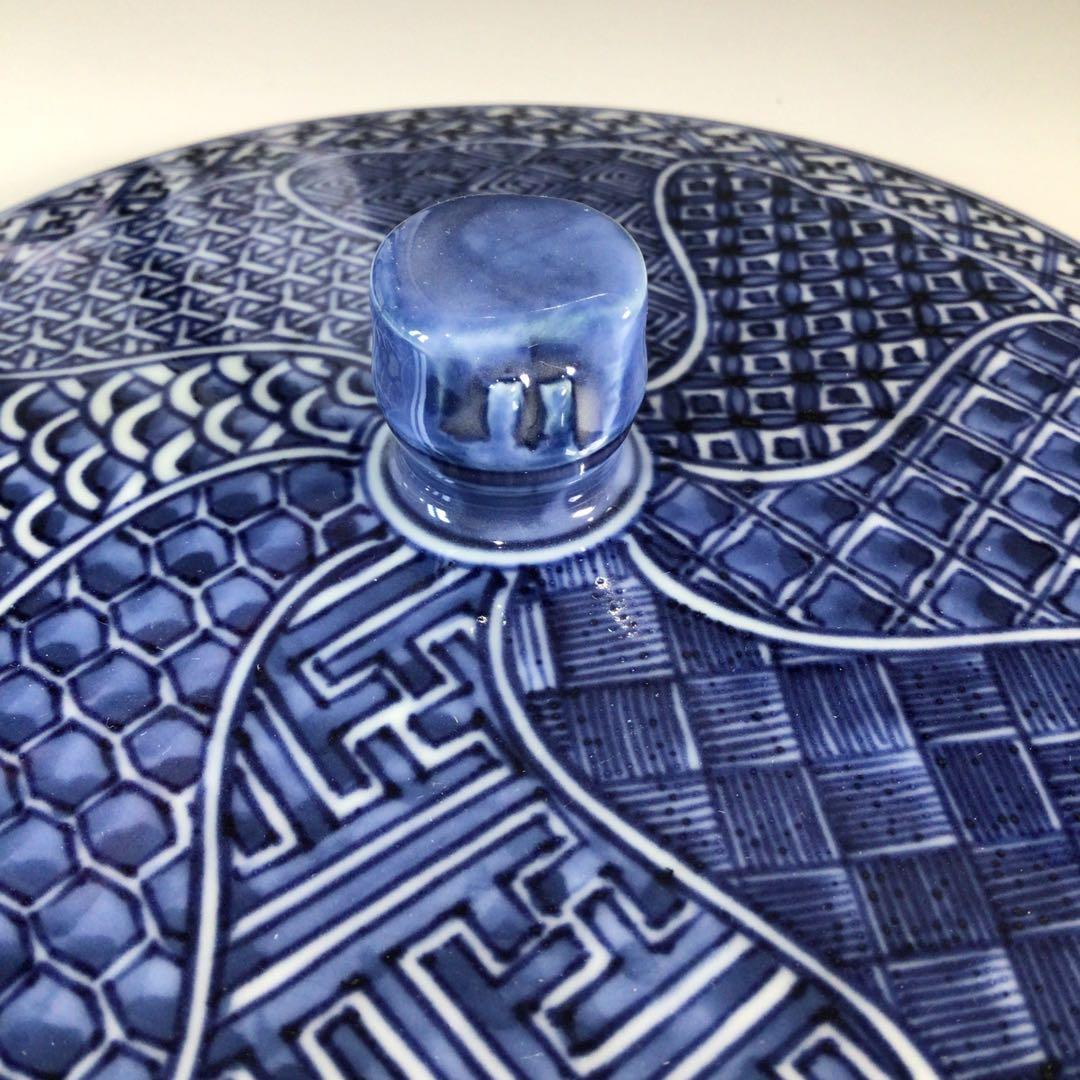 Ｐ７１７　水指　『平安秀峰造』『染付祥瑞写』『一重口水指』　共箱　茶道具