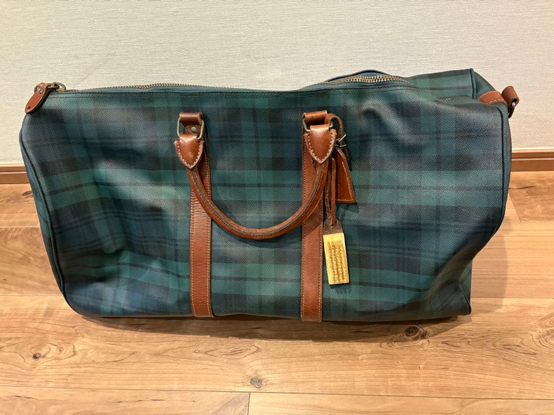 Ralph Lauren グリーンチェック柄ボストンバッグ