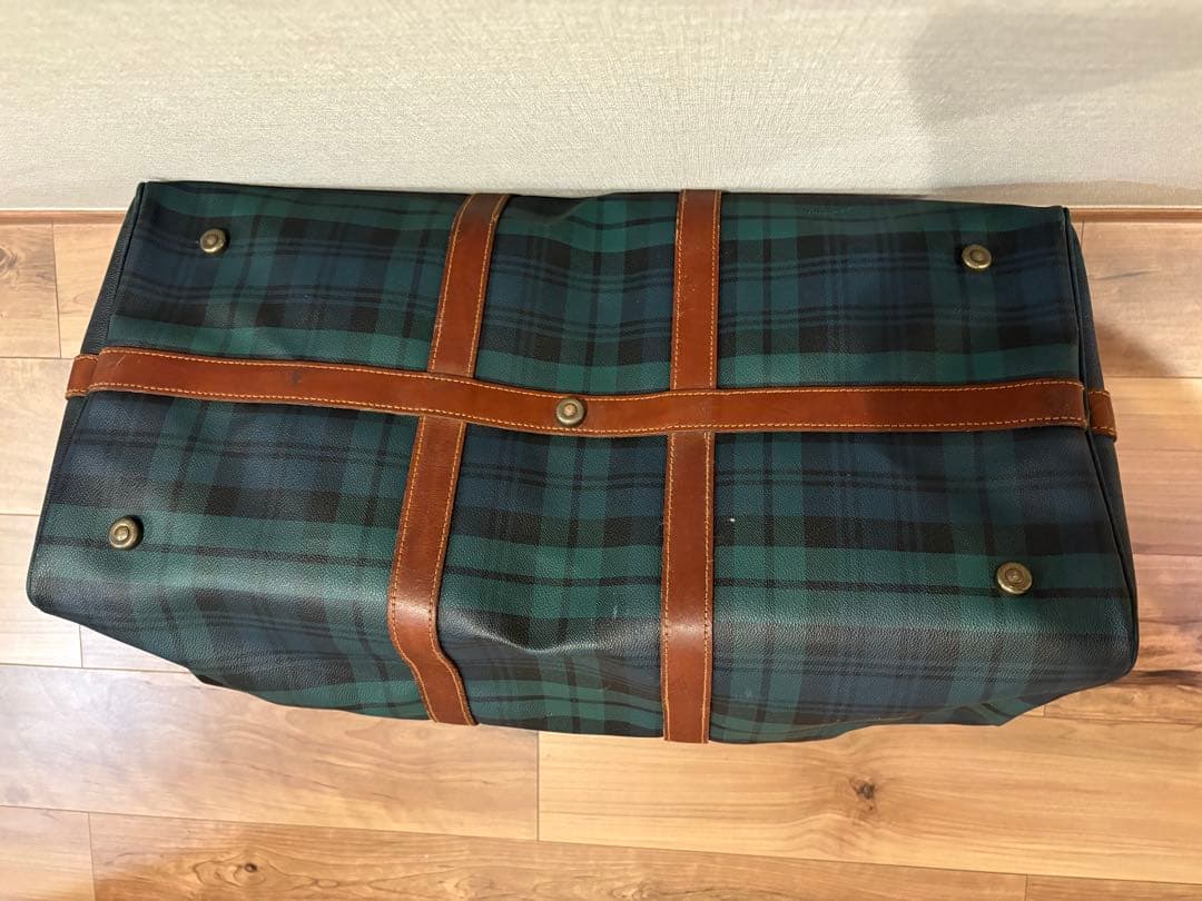 Ralph Lauren グリーンチェック柄ボストンバッグ
