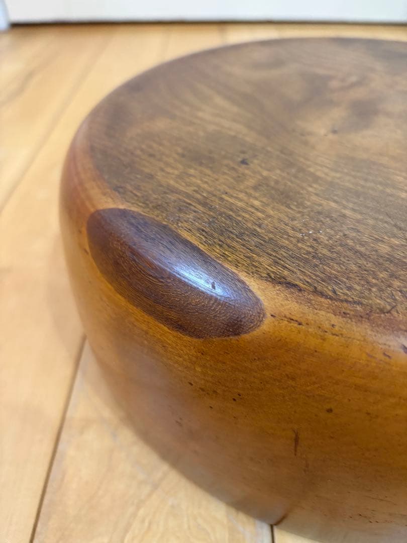 ☆アンティーク☆古道具　丸盆　茶びつ　茶櫃　くり抜き　伝統工芸　虎目　トラ目