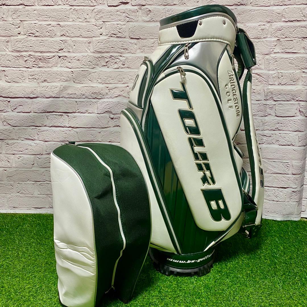ブリヂストン TOUR B キャディバッグ ゴルフ 白 ホワイト グリーン