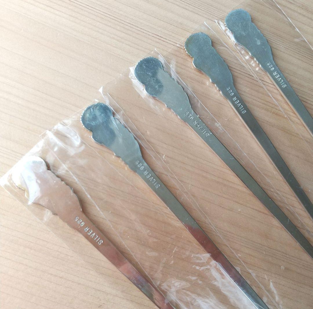 清課堂 菊 菓子切 5本組 銀 sv925 布製鞘なし❇️状態良好