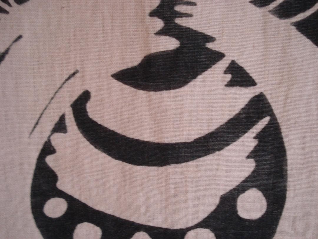 花嫁のれん　明治期　筒描き　藍染　家紋　宝珠　熨斗