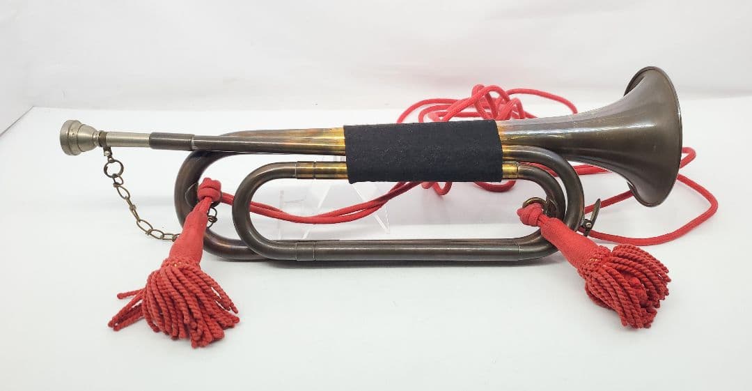 下倉楽器 海上自衛隊 信号ラッパ MSDF 海軍マーク刻印有　ラッパ/二つ巻