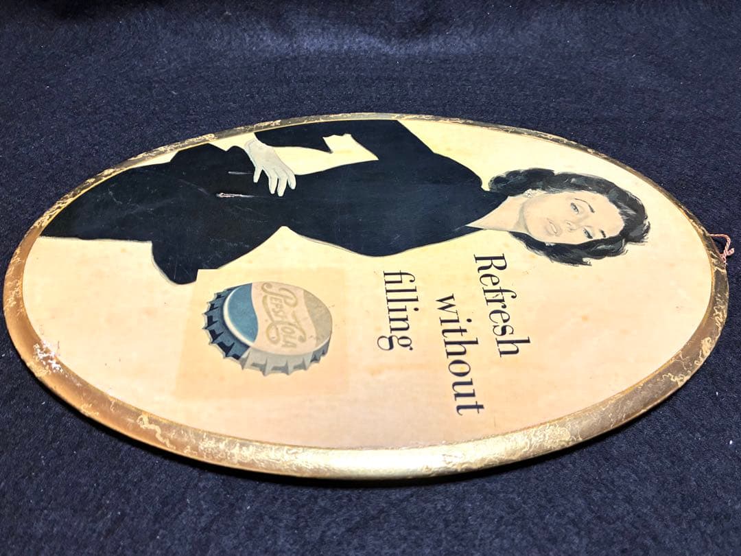 ペプシコーラ　オーバル型看板　ビンテージ　コカコーラ　昭和レトロ　アメリカン雑貨