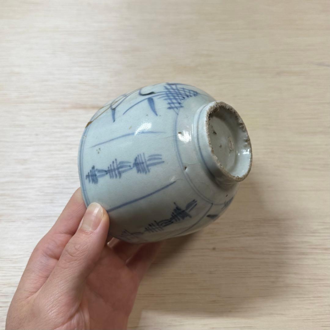 初期伊万里 染付 茶碗 江戸時代 金継ぎ 古唐津 古伊万里 古美術 骨董 陶片