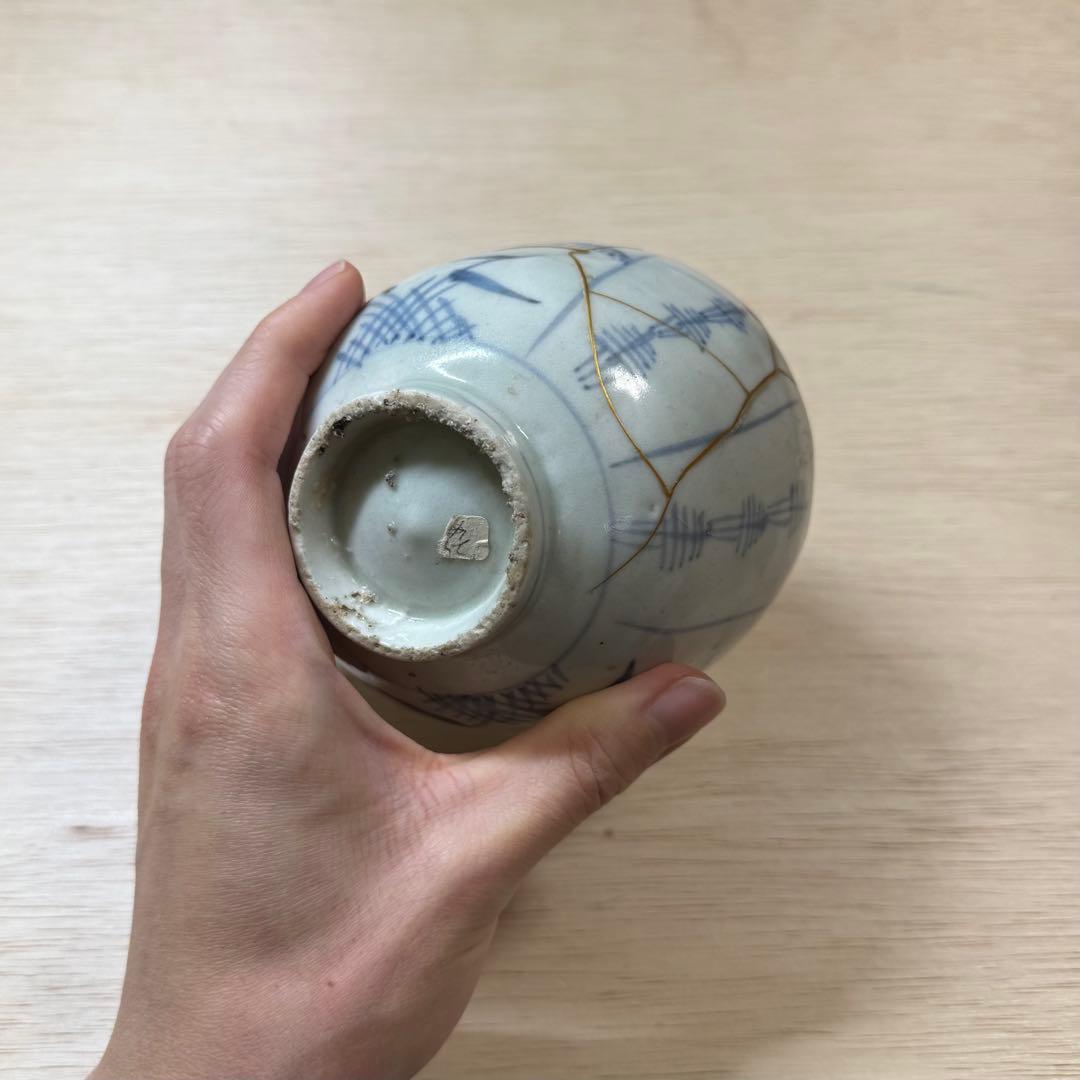 初期伊万里 染付 茶碗 江戸時代 金継ぎ 古唐津 古伊万里 古美術 骨董 陶片