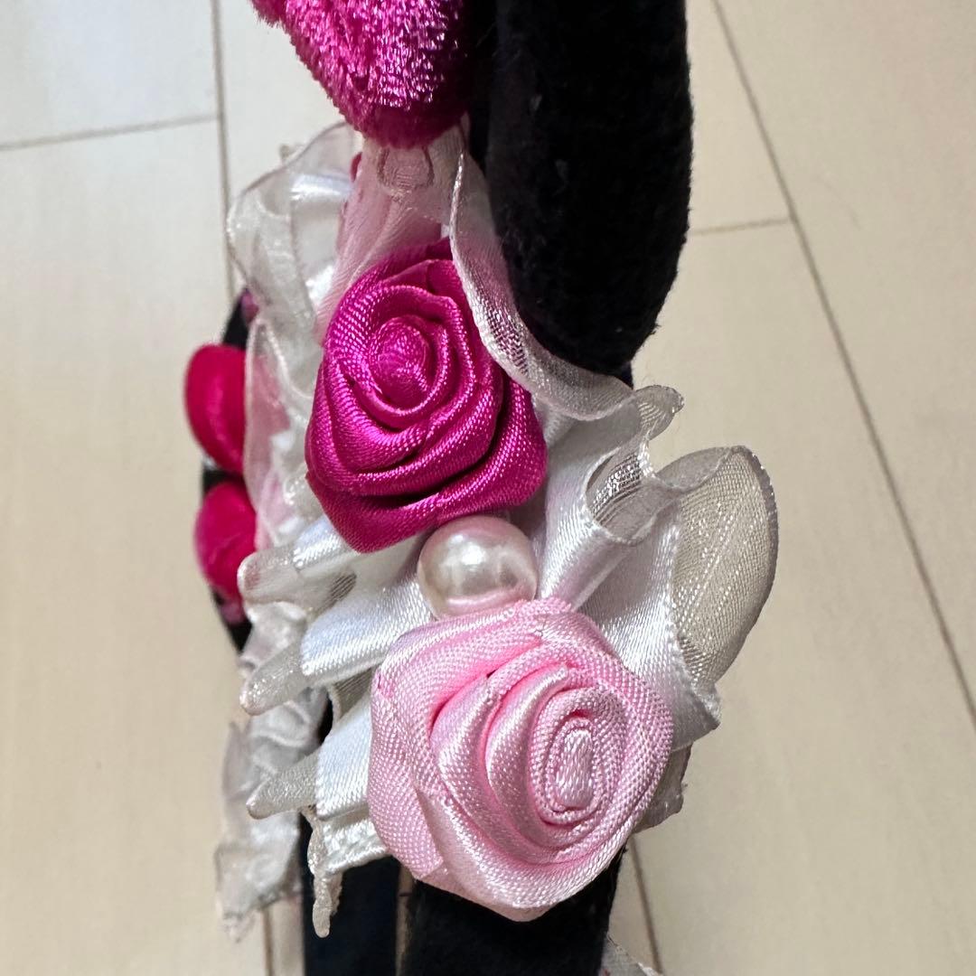 ミニー カチューシャ フリル レース 薔薇 ローズ ピンク レア品 廃盤