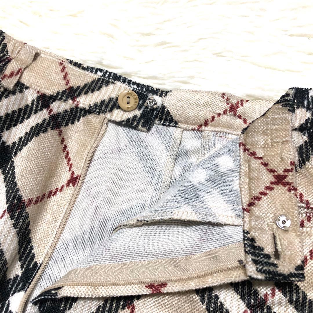 美品✨バーバリー ゴルフ スカート ひざ丈 ノバチェック ベージュ