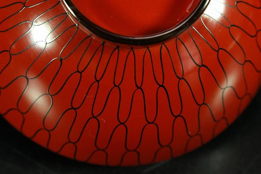 茶道具 網の絵 吸物椀 五客 塗師 宗哲 共箱 古美術(K-YC551)