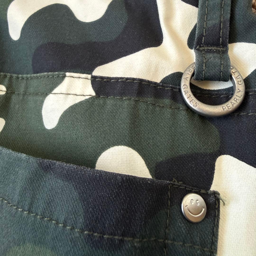 美品　パーリーゲイツ　パンツ　迷彩　黒　白　緑　カーキ　M〜L相当　カモ柄　4