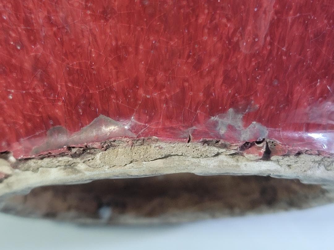 中国美術 紅釉花瓶 賞瓶 DT618