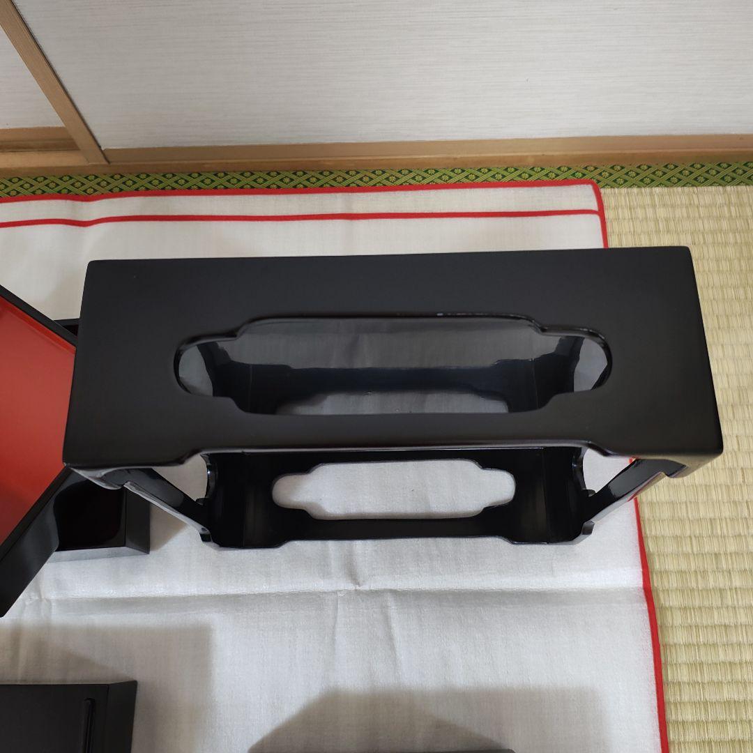 輪島塗　五段重箱　台付