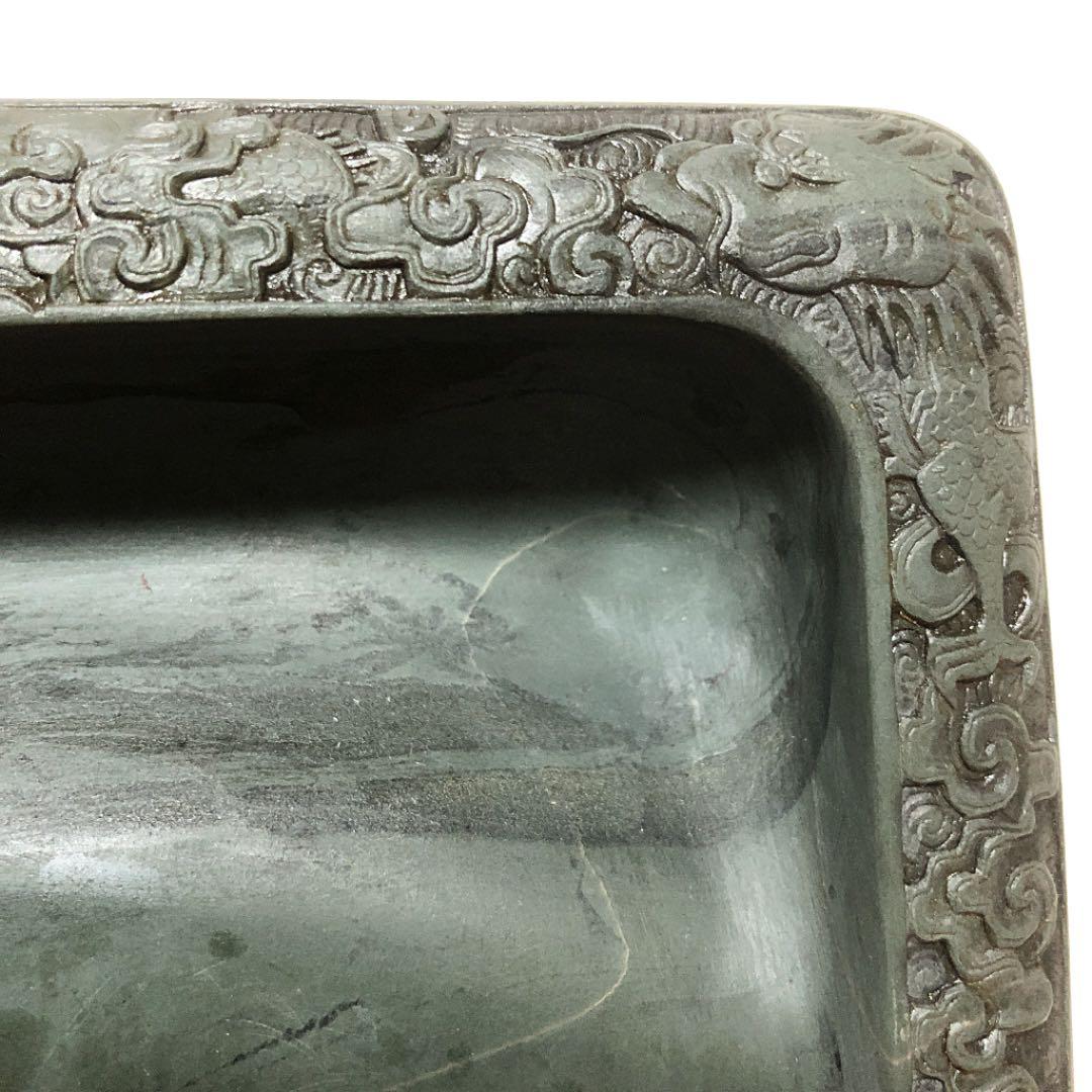 【古硯】緑端渓硯 乾隆五十三年(1788) 仲春月 小山一桂 刻名