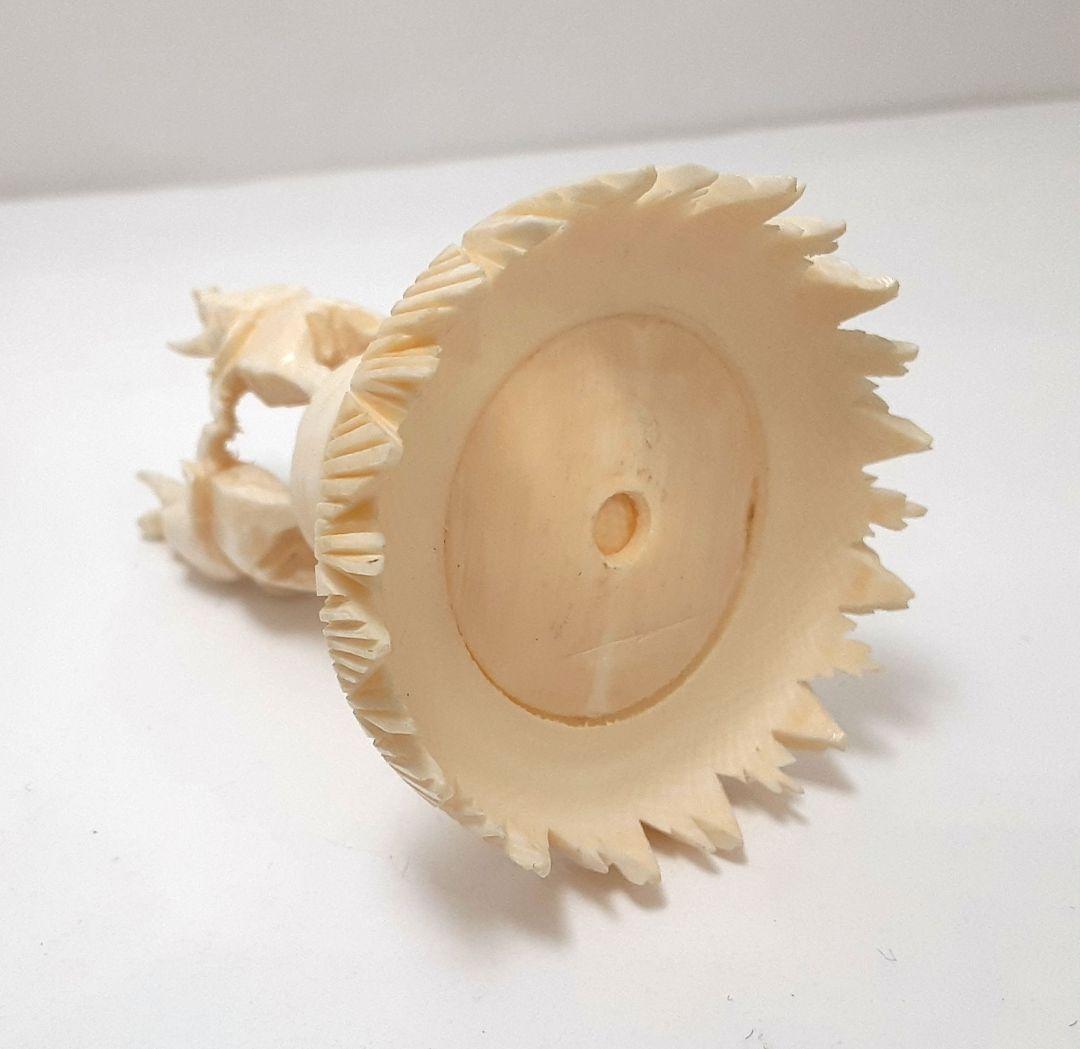 Y1701-12 極上 透かし細工 龍天球置物 総重量55.9 g