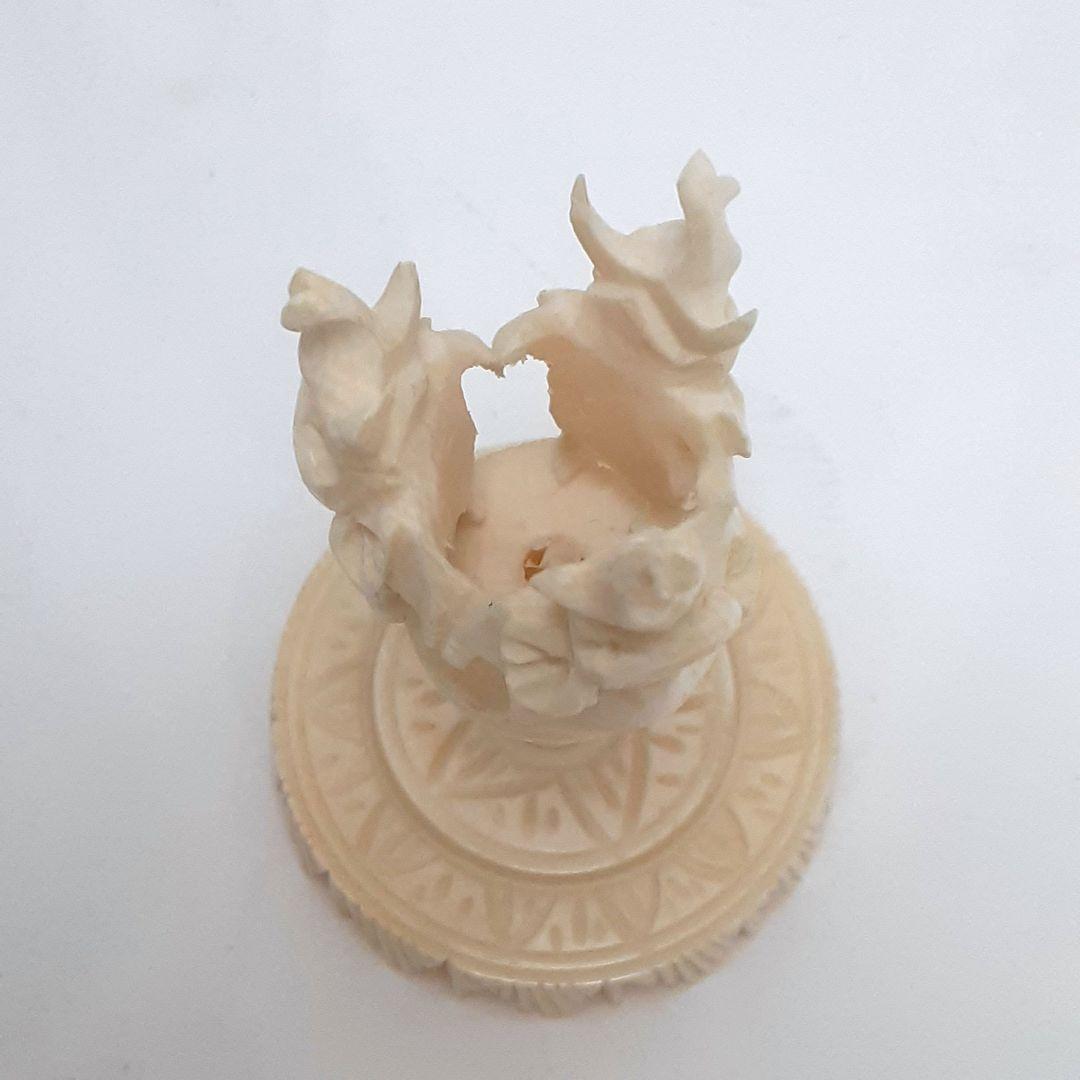 Y1701-12 極上 透かし細工 龍天球置物 総重量55.9 g