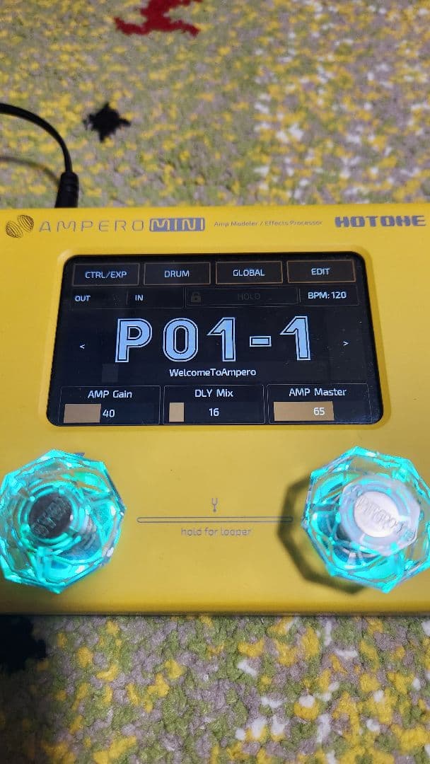 AMPERO Mini ギターエフェクター イエロー