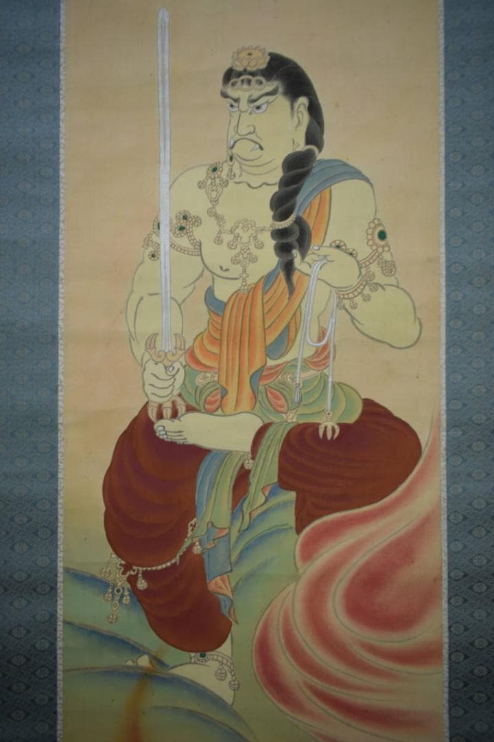 不詳/作者不詳/不動明王図/布袋屋掛軸HJ-392