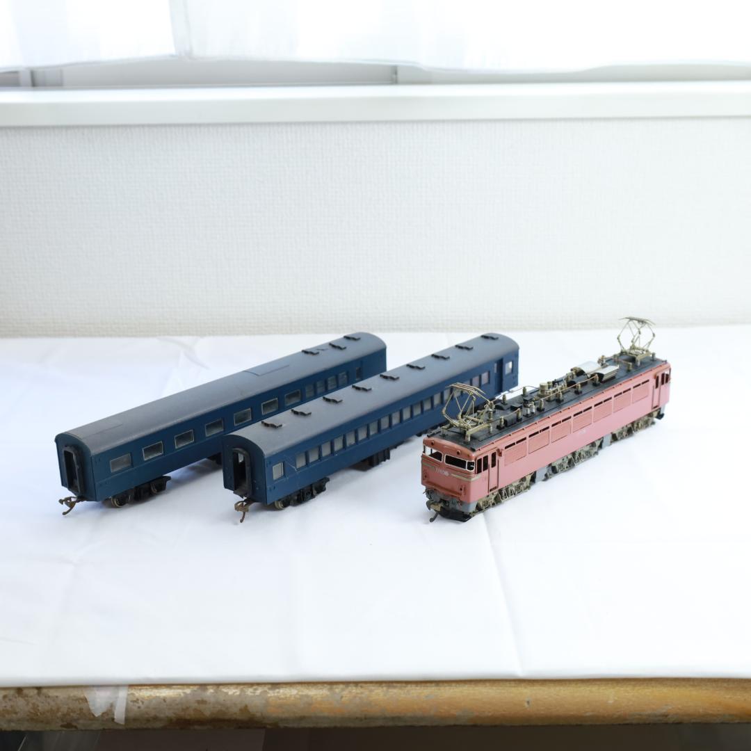 ［K］中村精密 EF805電気機関車と客車2両セット HOゲージ 動作未確認
