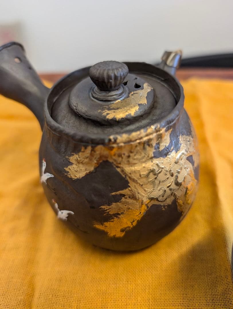 万古焼 急須 茶碗 木製収納箱セット