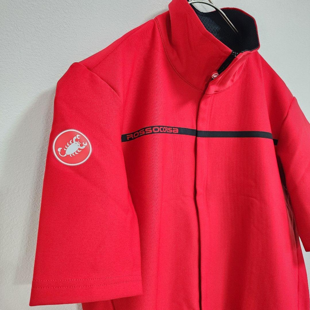 カステリ サイクルジャージ ゴアウインドストッパー ROSSOCORSA レッド