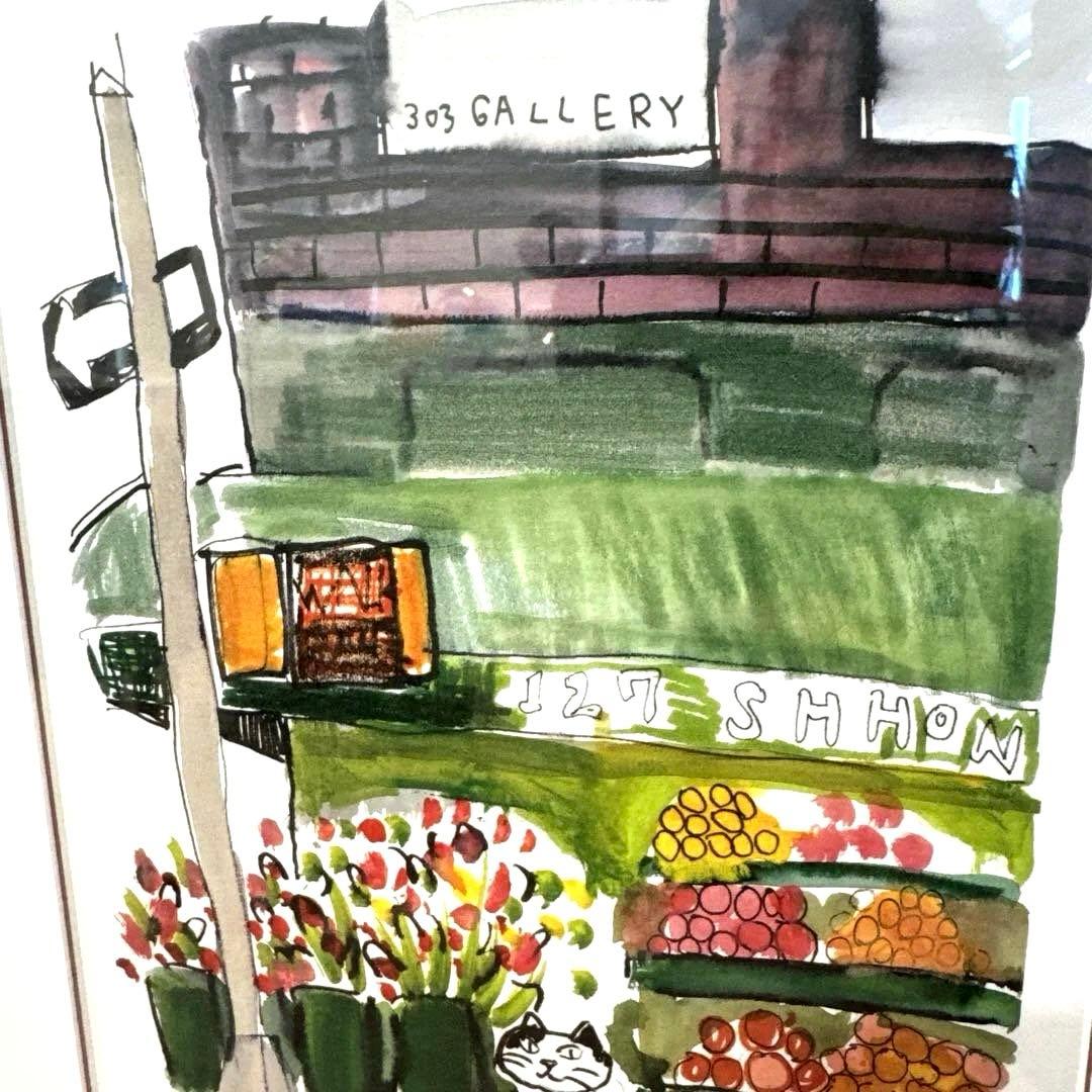 【限定版画】☆久下貴史☆ 版画作品「グリーン・ストリートの猫」手書きサイン入り☆